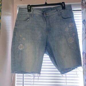 Old Navy Women’s Mid-Rise Floral Embroidered Rockstar Jeans to Shorts